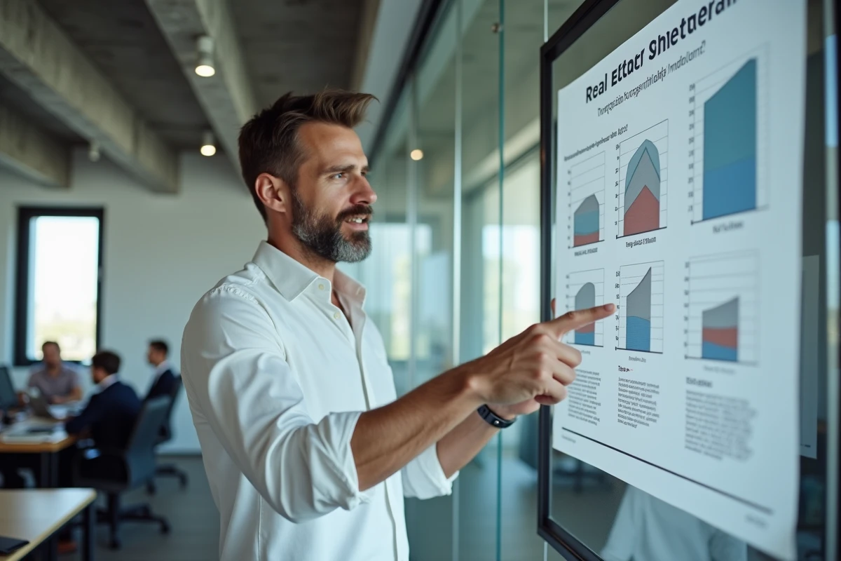 Conseiller fiscal présentant un tableau comparatif sur la fiscalité d'une SCI unipersonnelle dans un cabinet comptable