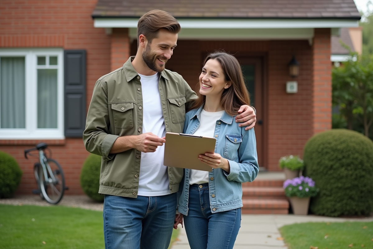 Jeune couple discutant d