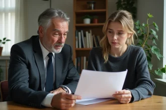 Homme d affaires expliquant des documents à une jeune femme