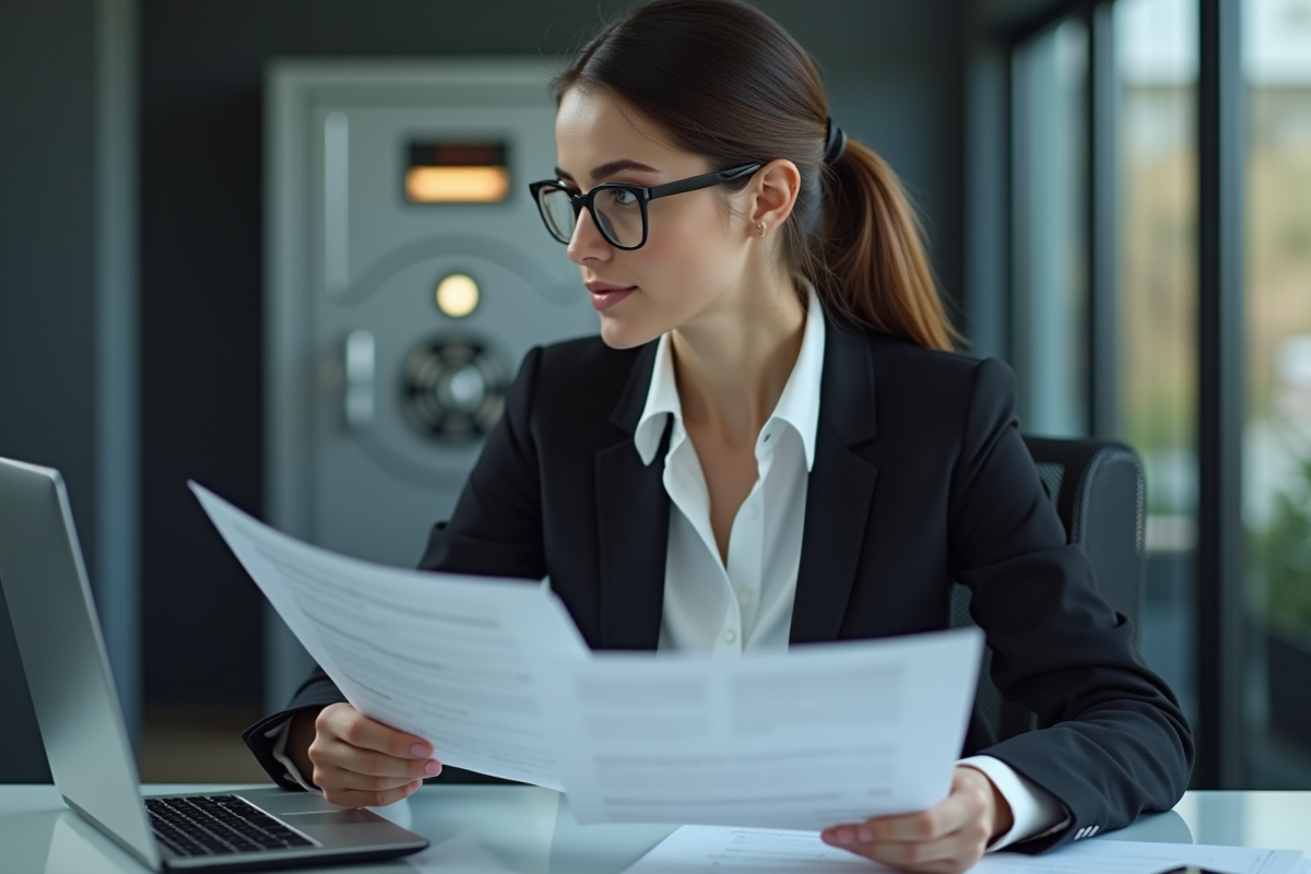 Femme d'affaires confiante dans un bureau moderne