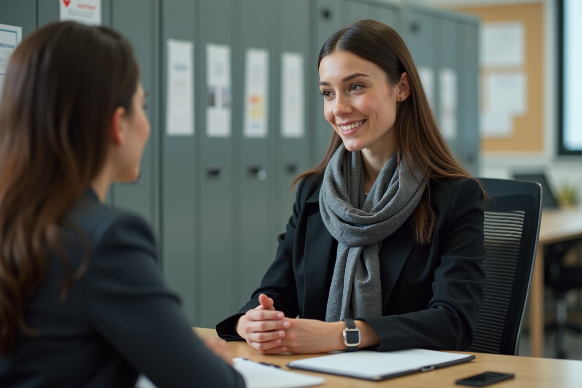 Jeune femme consulte une professionnelle dans un bureau