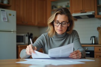 Femme d'âge moyen en tenue décontractée au kitchen