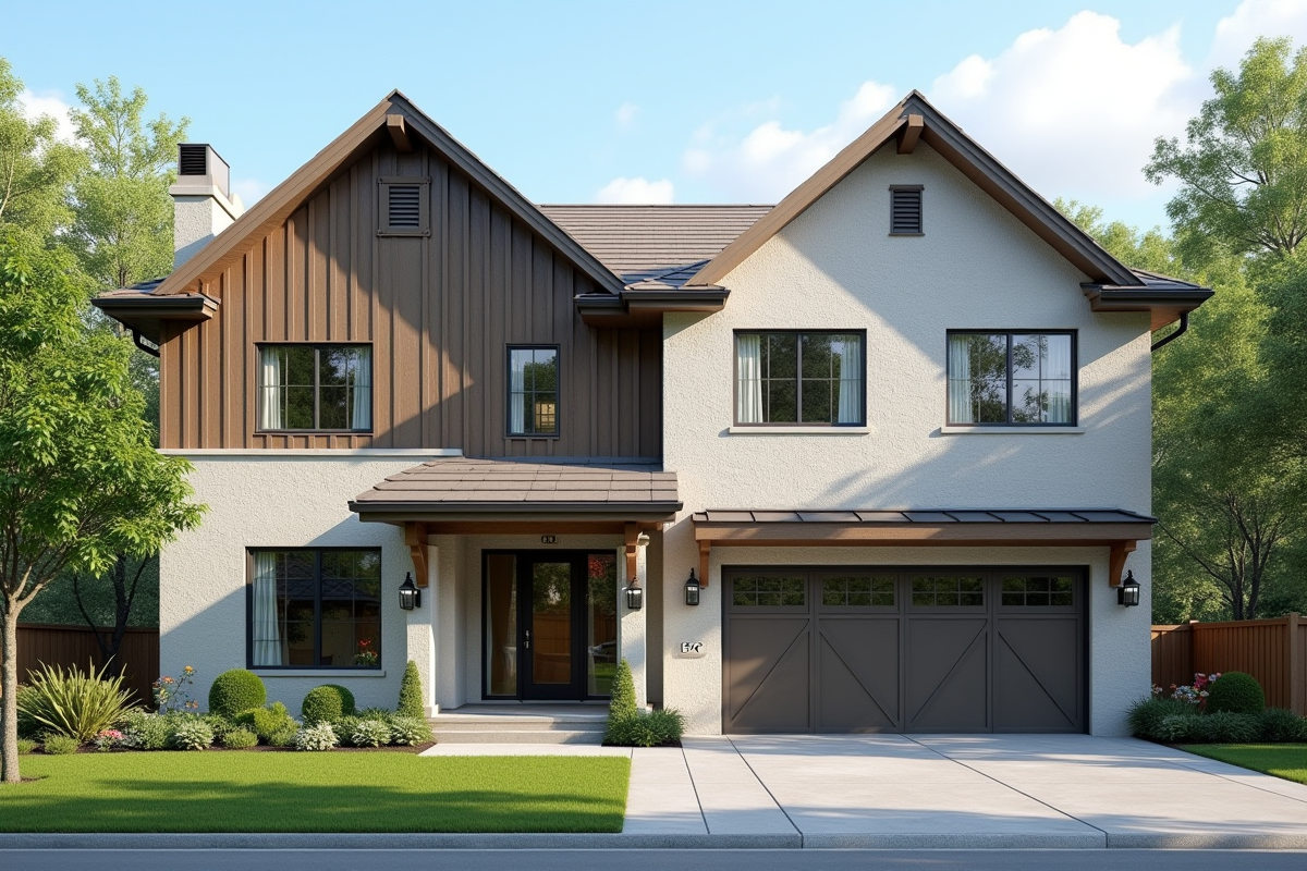 Maison moderne rénovée à côté d