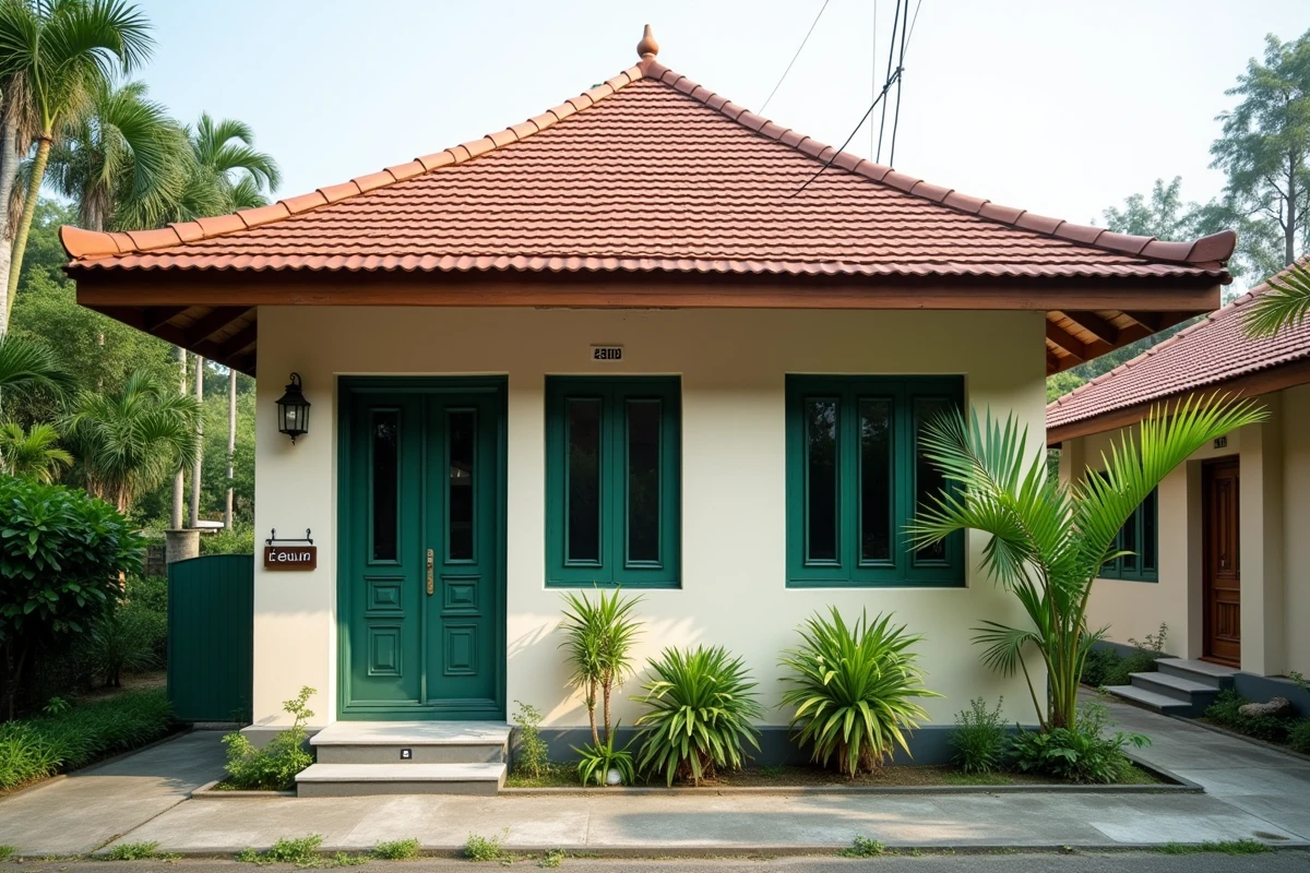 Maison traditionnelle thaïlandaise à louer avec jardin tropical dans un quartier résidentiel calme en Thaïlande